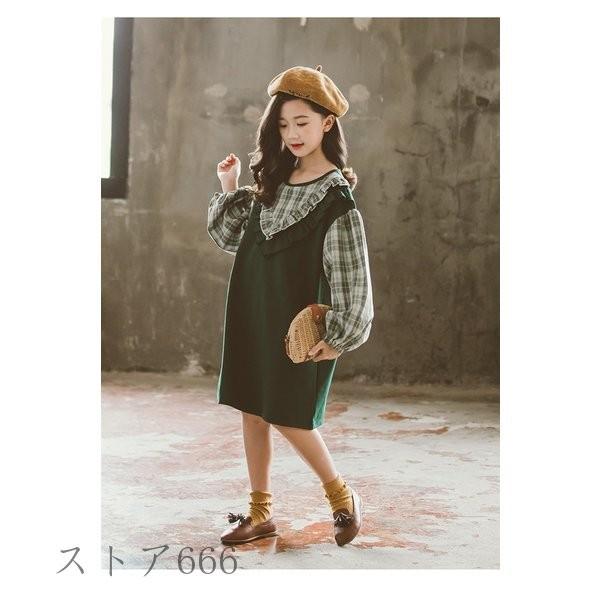 韓国子ども服 ワンピース 女の子 春服 ジュニア 学園 チェック柄 フリル スプライシング 通学 卒園式 入学式 卒業式 発表会 110 1 130 140 150 160 ワンピース サイズ 110 Mail Fjordutazas Hu