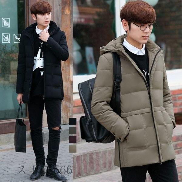 安い ダウンコート メンズ ロング 白のダウン80 ダウンジャケット メンズ 無地 カジュアルアウター 着痩せ効果 最新コレックション Wjhni Com