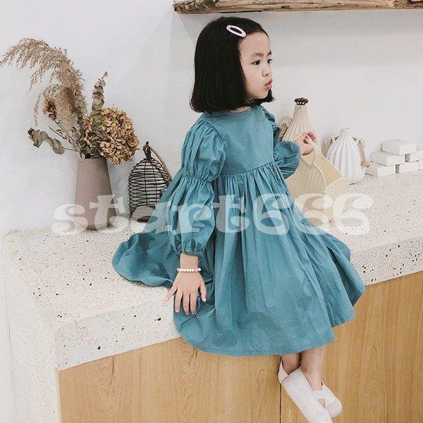 子供服 ワンピース キッズ 女の子 秋 無地 ベビー服 ジュニア 女の子 キッズ 長袖 ガールズワンピース 子供 カジュアル かわいい 韓国 ファッション 買い保障できる