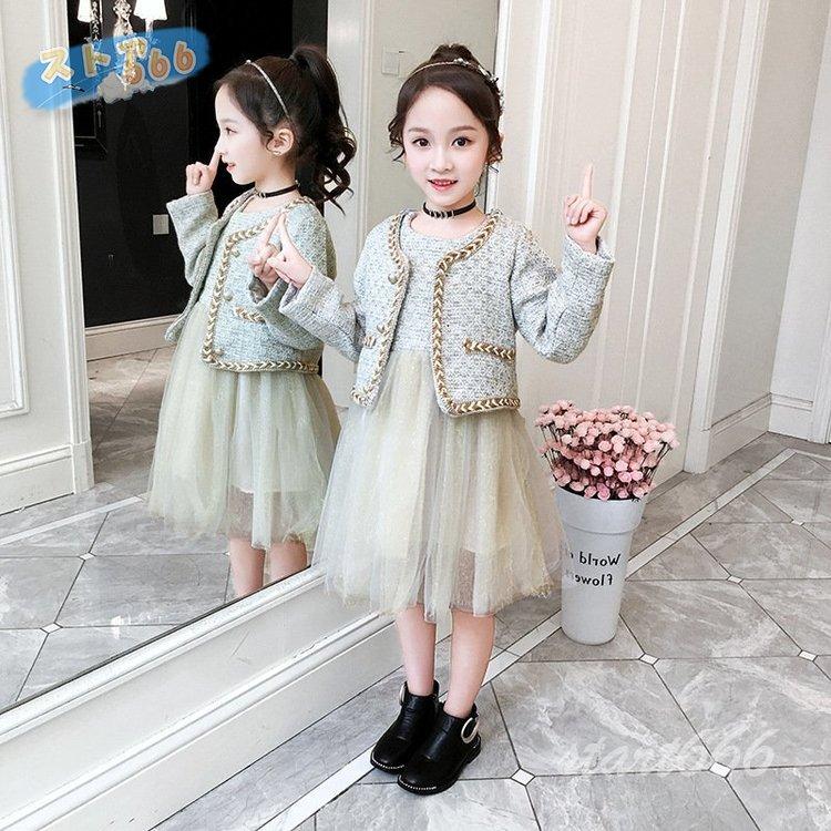 子供服 女の子 フォーマル 2点セット スーツ ワンピースチュールスカート長袖 セットアップ 入学式 卒業式 発表会 結婚式 秋冬新作 Nkr2141 W2664 ストア666 通販 Yahoo ショッピング
