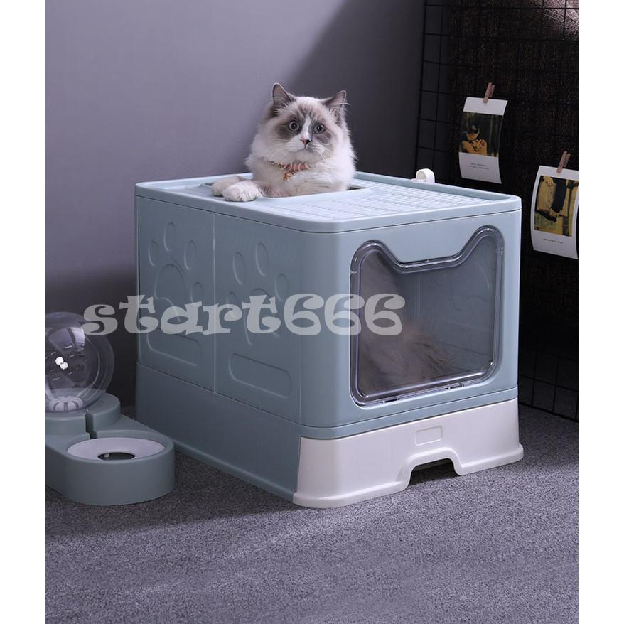 人気商品 猫トイレ本体 箱型 ドーム型 大きめサイズ 折りたたみ式 ワイド 上からトイレ ドア 砂飛び散 Discoversvg Com