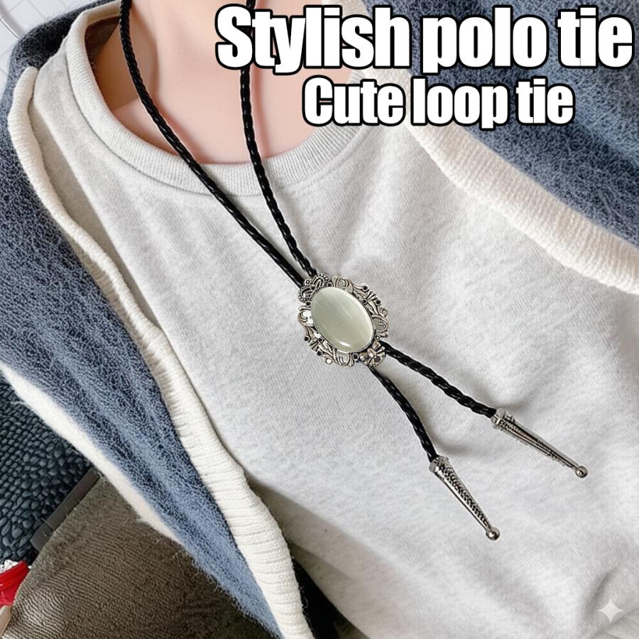 ループタイ メンズ レディース アクセサリー パーツ 金具 紐 石 ネックレス シルバー ポロタイ ボロタイ  おしゃれ コーデ 07王冠銀 | 