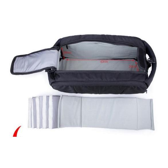 天体望遠鏡 業務用 ビデオカメラ プロ カメラマン２WAY ソフトバッグ ショルダーバッグ 一眼レフ 対応 中仕切り クッション 付き 黒 ブラック | ブランド登録なし | 07