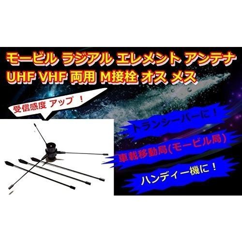 モービルアンテナ/ラジアルエレメント UHF/VHF 両用 M接栓 オス