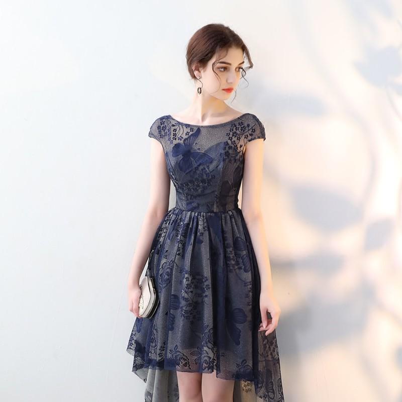 レディースファッション オックスフォードブルー カラードレス 発表会 紺 ミニドレス 結婚式 イブニングドレス 安い 演奏会 カクテルドレス 花嫁 二次会 前ミニ丈 パーティードレス 披露宴 フォーマルドレス Odbsodmyon Sakphotography Com