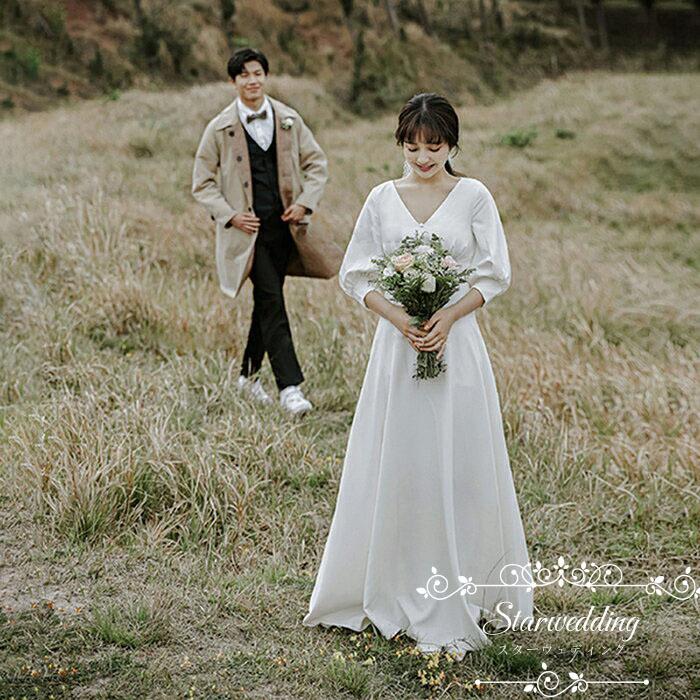 メーカー再生品 7分袖 ワンピース ウエディングドレス 白 花嫁 袖あり ロング丈 前撮り 披露宴 ウエディングドレス ブライダル 二次会 結婚式 ブライダル イブニングドレス Aライン サイズ Xxs Safecity uiginfo Com