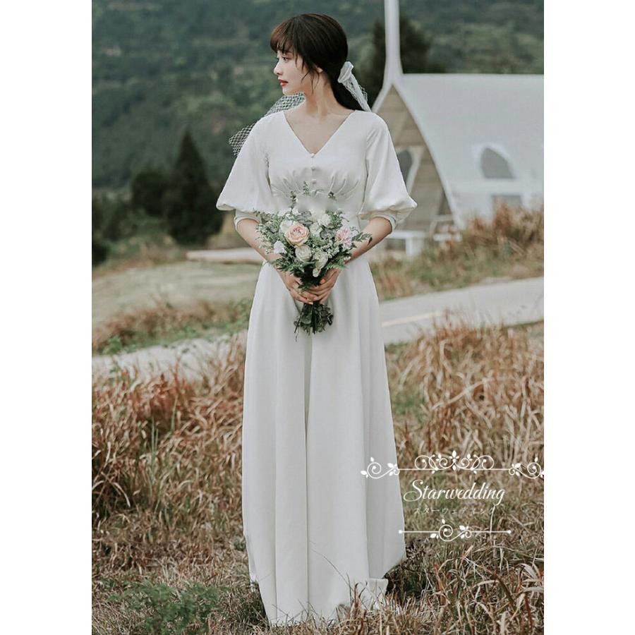 メーカー再生品 7分袖 ワンピース ウエディングドレス 白 花嫁 袖あり ロング丈 前撮り 披露宴 ウエディングドレス ブライダル 二次会 結婚式 ブライダル イブニングドレス Aライン サイズ Xxs Safecity uiginfo Com