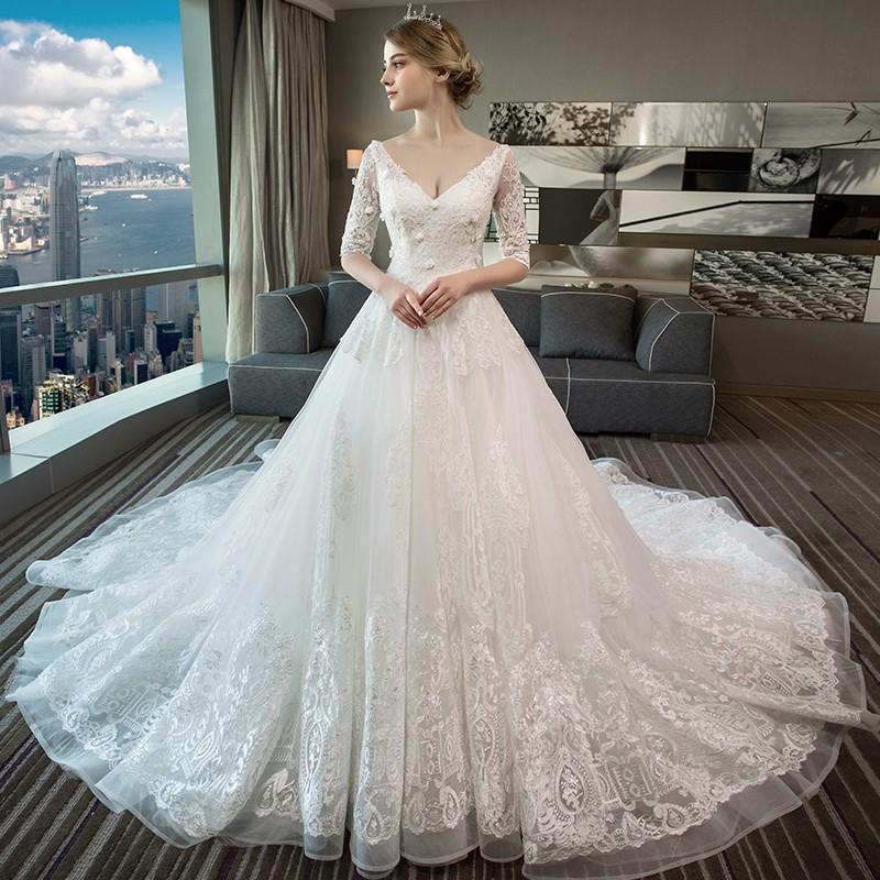 ウェディングドレス マタニティドレス エンパイア マタニティ 白 安い 五分袖 結婚式 花嫁 ロングドレス 二次会 パーティードレス披露宴 Wedding Dress Yfhs008 Starwedding 通販 Yahoo ショッピング