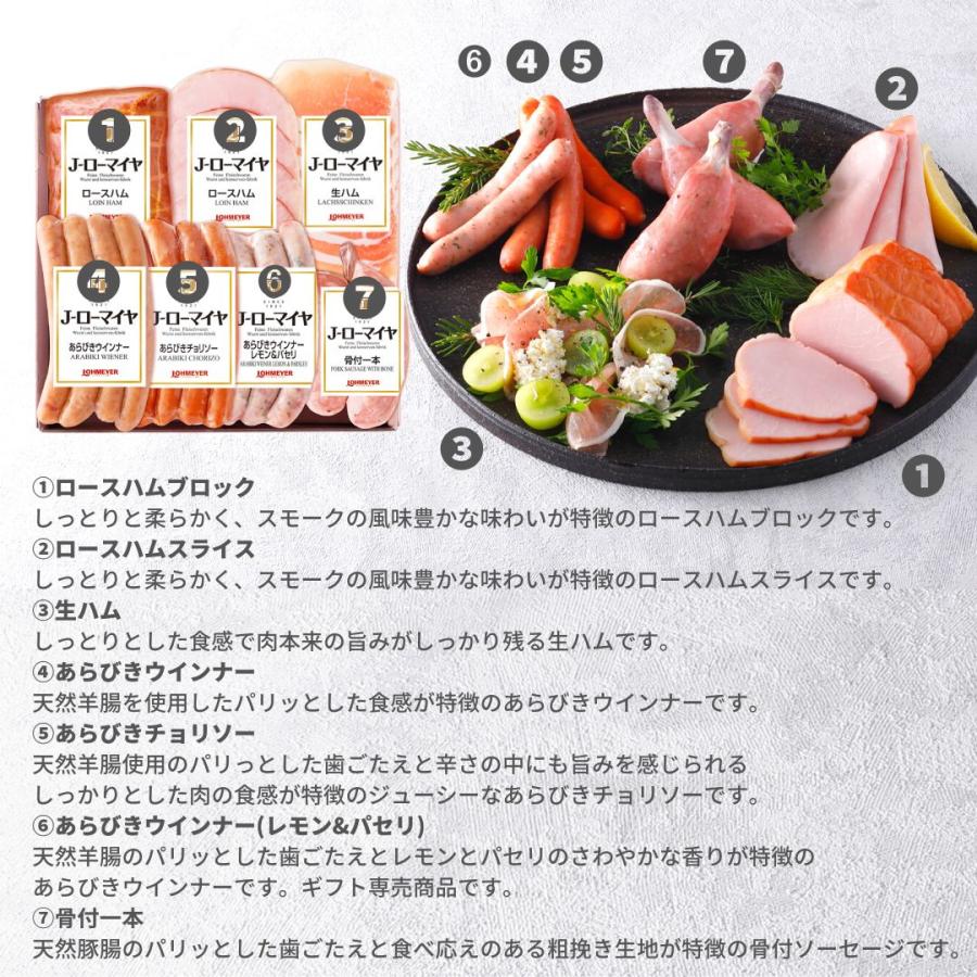 2025 ハム 生ハム ソーセージ 7種 詰合せ ローマイヤ 骨付きソーセージ