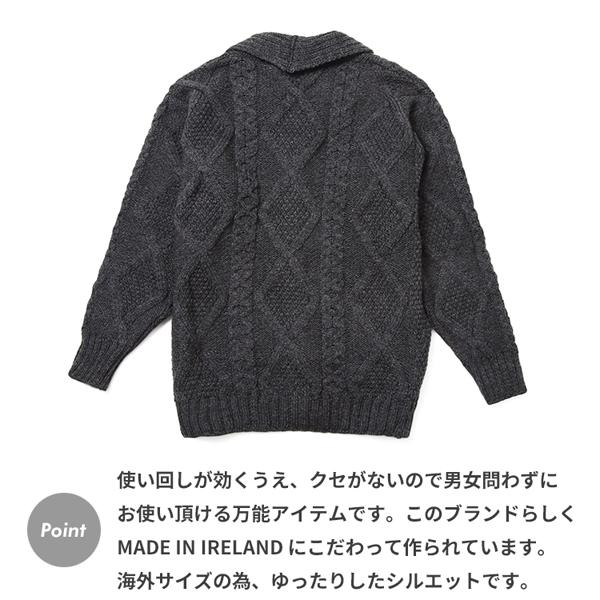 Aran Crafts アランクラフト ショールカラー ウール ニット 