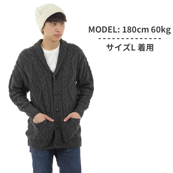【美品】Aran Crafts ショールカラー カーディガン メリノウール Aran Crafts アランクラフト ショールカラー ウール ニット
