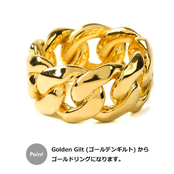 リング 指輪 Golden Gilt マイアミキューバンリンク モチーフ リング 指輪 Golden Gilt マイアミキューバンリンク モチーフ