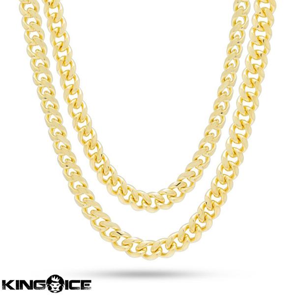 チェーンセット キングアイス King Ice マイアミキューバンネックレス ゴールド メンズ / 8mm 14K Gold Miami Cuban Choker Set :kingice