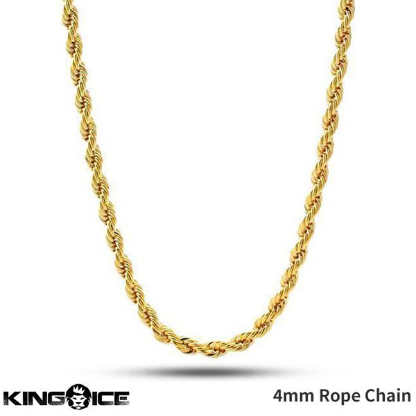 4mm幅 ロープチェーン ネックレス キングアイス King Ice メンズ