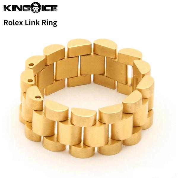 キングアイス King Ice 指輪 リング ロレックスリンク Rolex Link Ring ゴールド アクセサリー 男性 メンズ レディース｜state