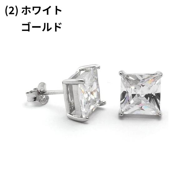 新品 ｜King Ice ピアス 8mm スタッド White Gold メンズ ピアス キングアイス King Ice プリンセスカット イヤリング メンズ