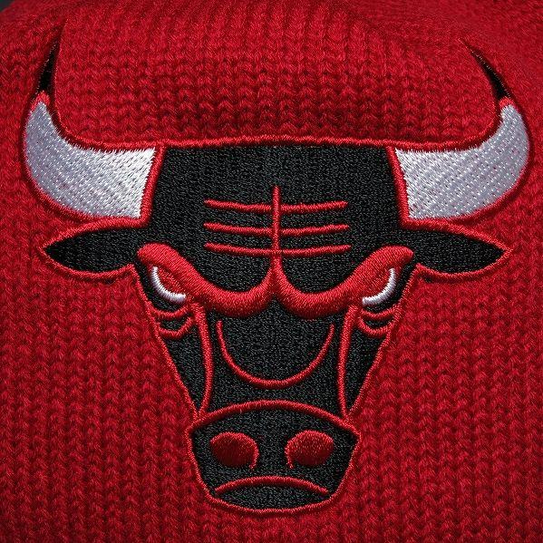 SALE / ミッチェルアンドネス ボンボンニットキャップ ブルズ レッド×ブラック "Jersey Stripe Knit” | Mitchell&Ness | 02