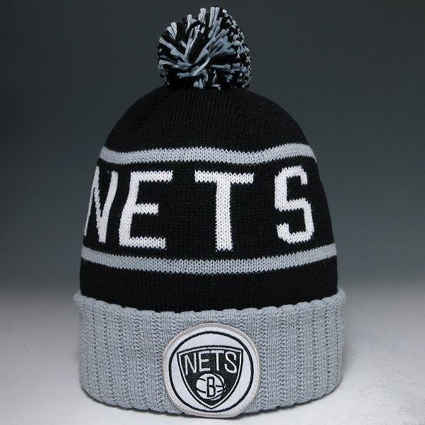SALE / ミッチェルアンドネス ボンボンニットキャップ ネッツ ブラック "MULTI TEAM CLRS CUFFED KNIT" | Mitchell&Ness