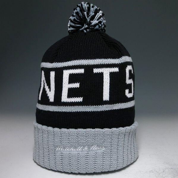 SALE / ミッチェルアンドネス ボンボンニットキャップ ネッツ ブラック "MULTI TEAM CLRS CUFFED KNIT" | Mitchell&Ness | 01