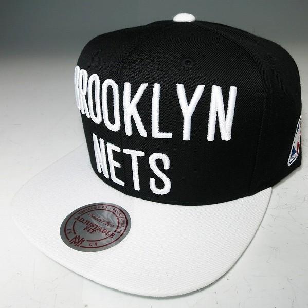 ミッチェルアンドネス スナップバックキャップ ネッツ ブラック×ホワイト "XL Logo 2T Snapback" | Mitchell&Ness | 01
