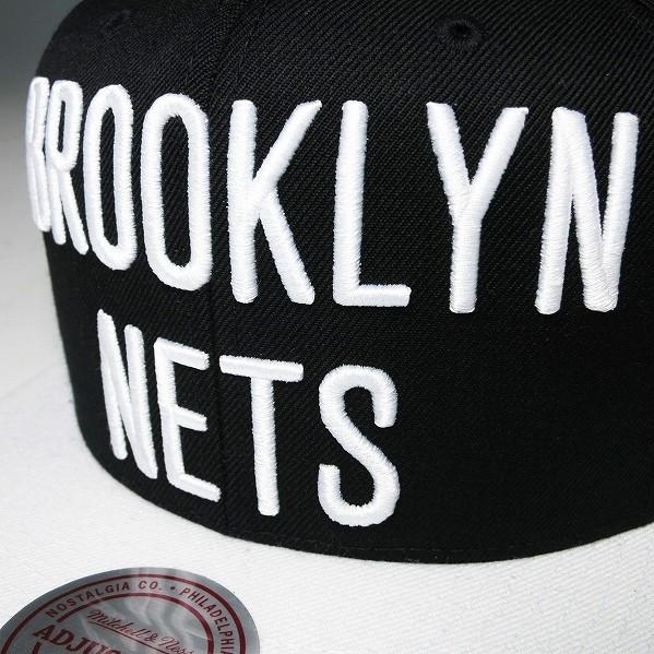 ミッチェルアンドネス スナップバックキャップ ネッツ ブラック×ホワイト "XL Logo 2T Snapback" | Mitchell&Ness | 02