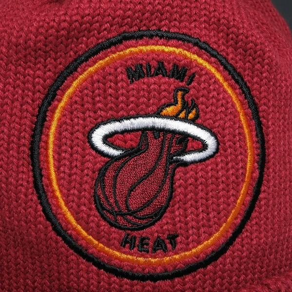 SALE / ミッチェルアンドネス ボンボンニットキャップ マイアミヒート レッド×ブラック×イエロー / BIG MAN HI FIVE POM BEANIE | Mitchell&Ness | 02