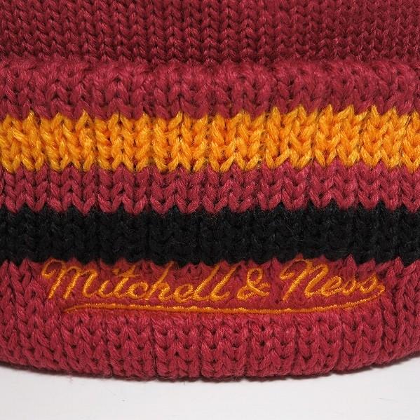 SALE / ミッチェルアンドネス ボンボンニットキャップ マイアミヒート レッド×ブラック×イエロー / BIG MAN HI FIVE POM BEANIE | Mitchell&Ness | 03