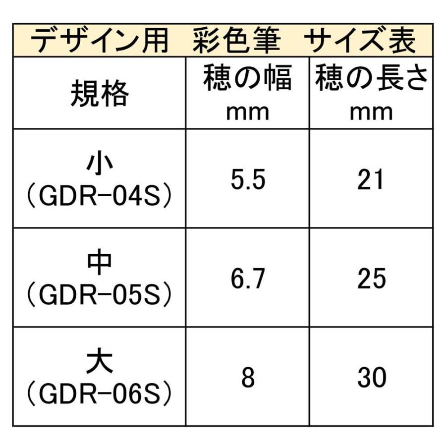 あかしや デザイン用彩色筆 大 [GDR-06S] 奈良筆 絵手紙 日本画 水墨画 画筆 細筆 絵画 色塗り 趣味 クラフト アート 作品 山羊毛 馬毛 白毛 中鋒 ほどよい硬さ｜stationery-arnz｜04