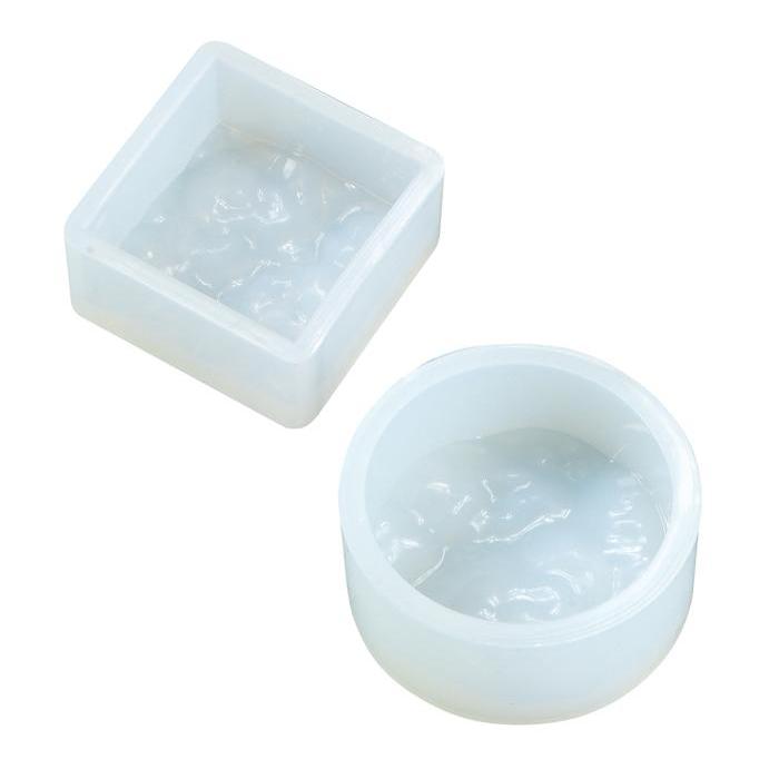 UVレジン 波型シリコンモールド丸型＆正方形セット 47552 レジン