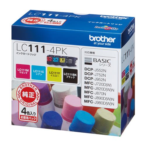 ブラザー インクカートリッジ 4色パックLC111-4PK : ステーショナリー