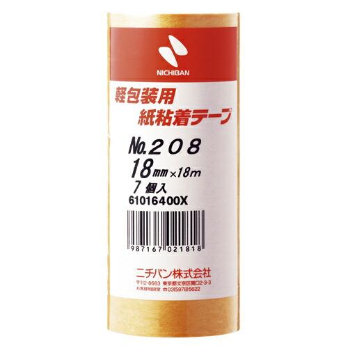 ニチバン 紙粘着テープ208 18mm 7個入 （208-18） : ステーショナリー