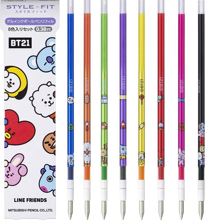 スタイルフィット 三菱鉛筆 リフィル BT21 0.38mm 8色セット UMR