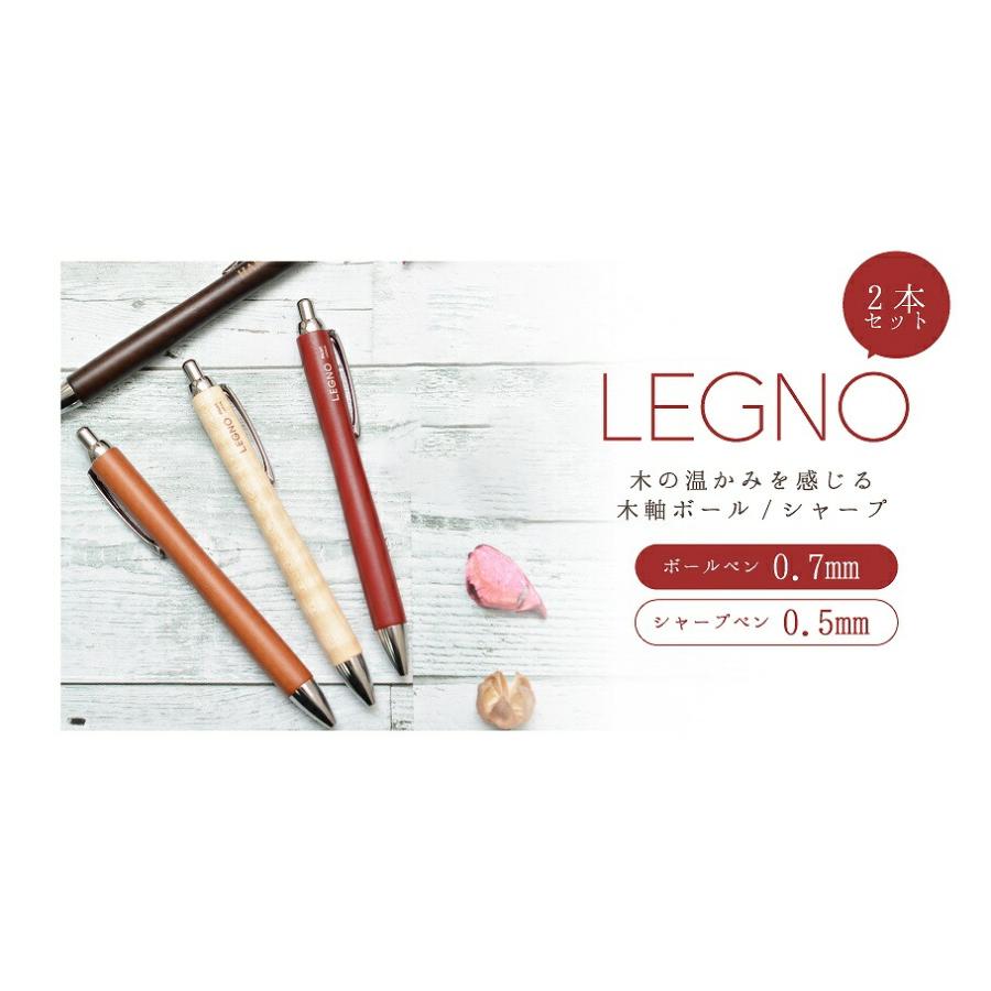 木軸シャープペン＆革軸ボールペン２セット 名入れ パイロット レグノ 木軸 ボールペン0.7mm シャープペン0.5mm 2