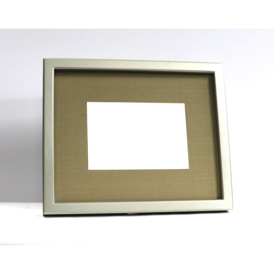 フレーム　額縁×9枚 はがき額 PITA-09 サンシルバーグリーン 布色A67 : 文具のしまSP