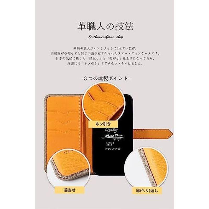 HANATORA iPhone 14 ケース 手帳型 本革 シュリンクカーフレザー スマホケース 耐衝撃 磁石不使用 マグネットなし ハンド｜stationeryfactory｜12