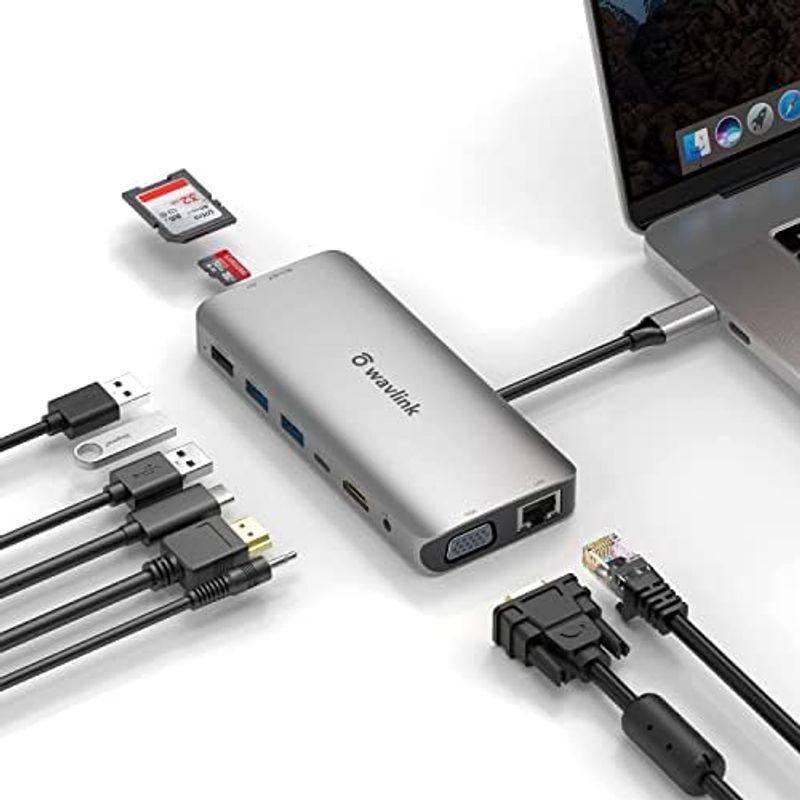 【年中無休】 WAVLINK 4K出力ミニドッキングステーション/USB3.0 type-Cデュアル HDMI アダプター/4K（3840x2160 @