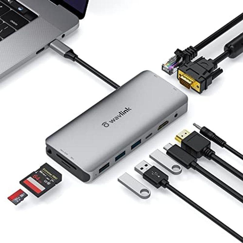 【年中無休】 WAVLINK 4K出力ミニドッキングステーション/USB3.0 type-Cデュアル HDMI アダプター/4K（3840x2160 @