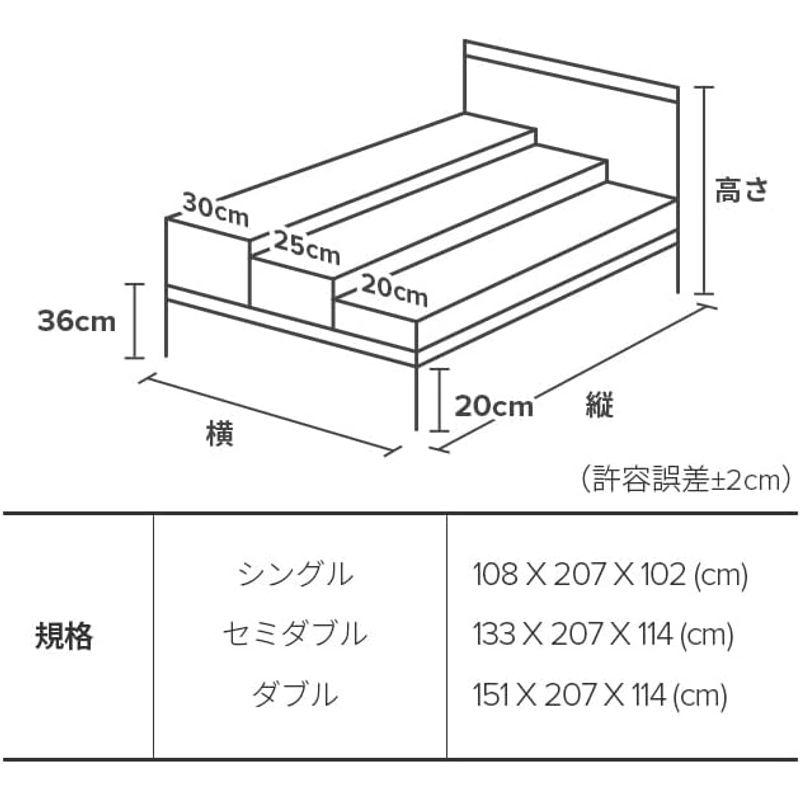 ZINUS Lottie ファブリックベッドフレーム 組立簡単工具付き ダブル ダークグレー スクエア柄 木製 すのこ 静音 布張り 耐久性｜stationeryfactory｜19