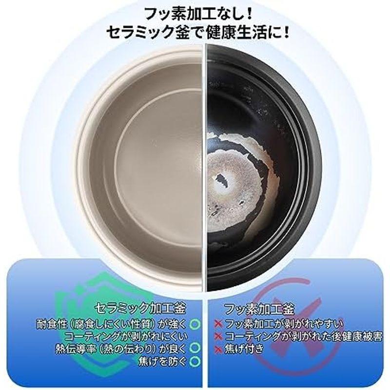 健康向け炊飯器 1?3.5合 一人暮らし 低熱量（kcal）炊飯 カロリー約50％オフ セラミック鍋 フッ素加工なし コーティングが剥がれに｜stationeryfactory｜05