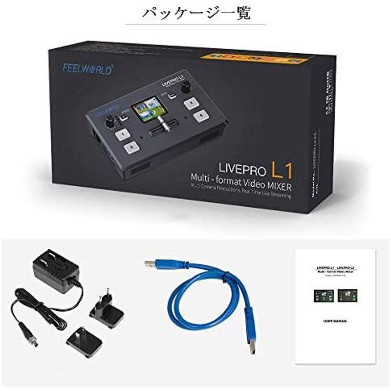 Feelworld LIVEPRO L1 V1マルチフォーマットビデオミキサースイッチャー2インチLCDスクリーン4xHDMI入力USB3.｜stationeryfactory｜07