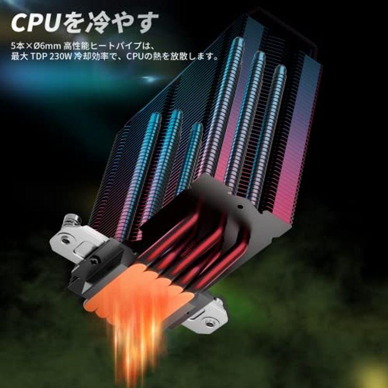 Novonest CPUクーラー 空冷 CPUファン 静音 サイドフロー cpuクーラー PWM 4Pin 冷却ファン 5V 3Pin AR｜stationeryfactory｜13