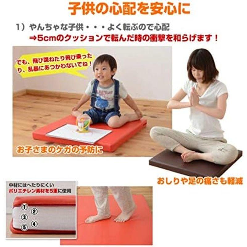 山善 プレイマット 赤ちゃん 90×90cm 厚み5cm 正方形 2つ折り マット 床 フロア 完成品 グレー IRM-9090F2C(GY｜stationeryfactory｜10