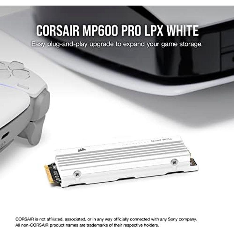 CORSAIR MP600 PRO LPX White PCIe Gen4 x4 NVMe M.2 SSD 1TB for PS5 CSSD｜stationeryfactory｜05
