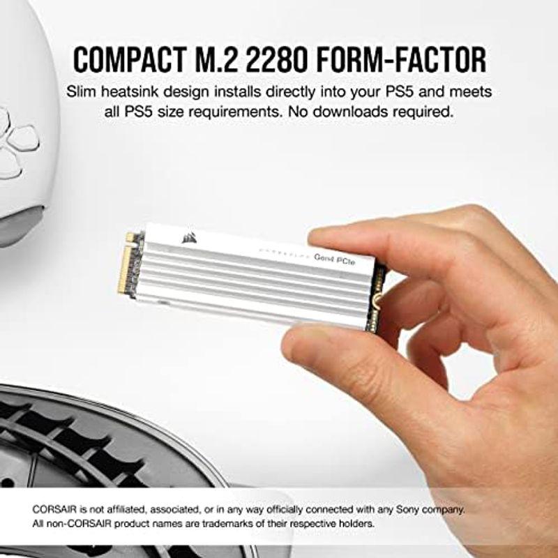 CORSAIR MP600 PRO LPX White PCIe Gen4 x4 NVMe M.2 SSD 1TB for PS5 CSSD｜stationeryfactory｜07