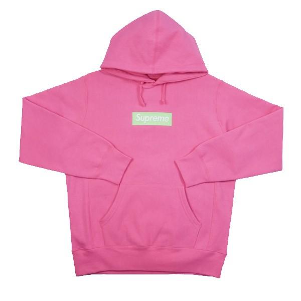Logo Size シュプリーム L 17aw Boxロゴパーカー Box ピンク Hooded Size Supreme Sweatshirt L 新古品 未使用品