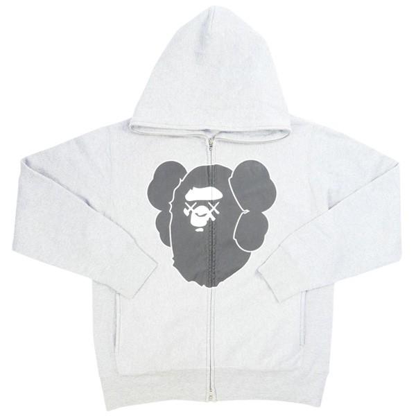 売れ筋 ア ベイシング エイプ A Bathing Ape Kaws カウズ サル顔プリントジップパーカー 灰 Size M 品 良い 代引き手数料無料 Zoetalentsolutions Com
