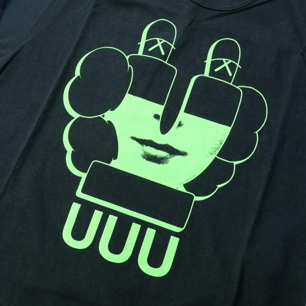 アンダーカバー UNDERCOVER ×KAWS UUUロゴプリントTシャツ 黒 Size【1