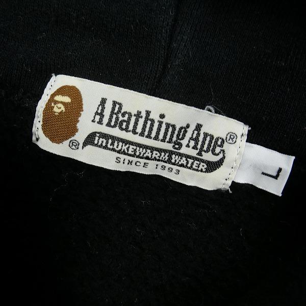 返品交換不可 A Bathing 中古品 良い 中古 Size L 黒 サル顔ワッペン付きスウェットジャケット Ape ジャケット