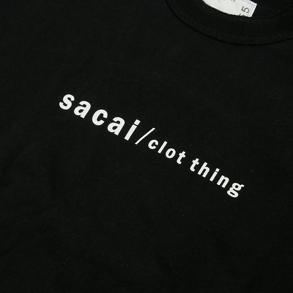 サカイ sacai ×CLOT ロゴTシャツ 黒 Size【L】 【中古品-良い】【中古