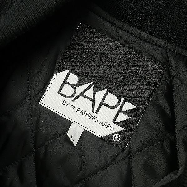 A BATHING APE ア ベイシング エイプ ×KAWS 歯型スタジャン 黒 Size